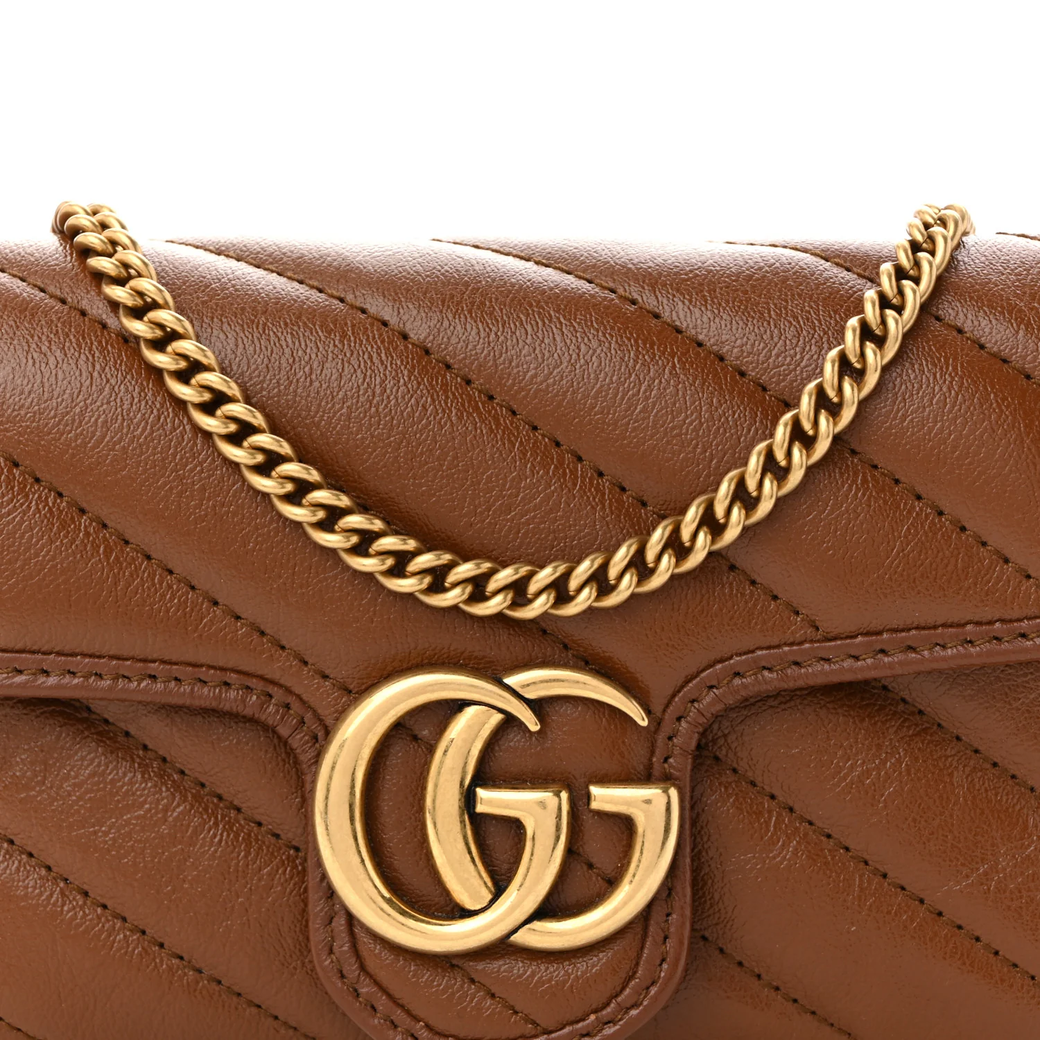 Azalea Calfskin Matelasse Diagonal Super Mini GG Marmont Shoulder Bag Cuir - Top Club