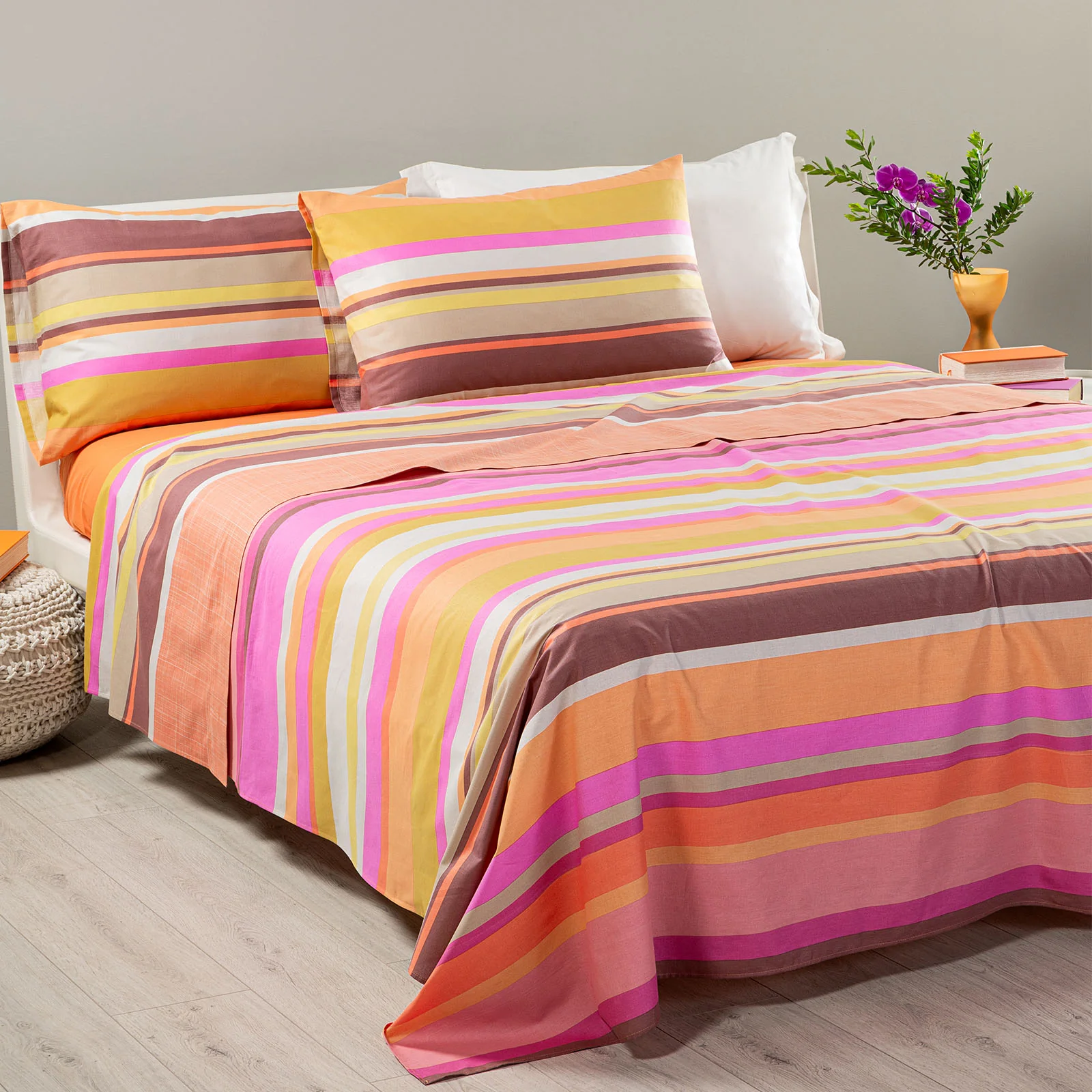 Single Fuxia Caleffi Home Cotton Cotton Cotton sheet