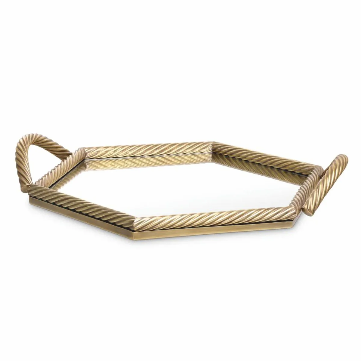 Luxury serving tray vintage brass 51 cm - catering accessories