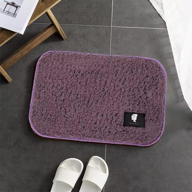 1.7cm Pile Height Polyester Water Absorbent Washable Shaggy Carpet Non-slip Door Mat Rugs Bathroom Mat