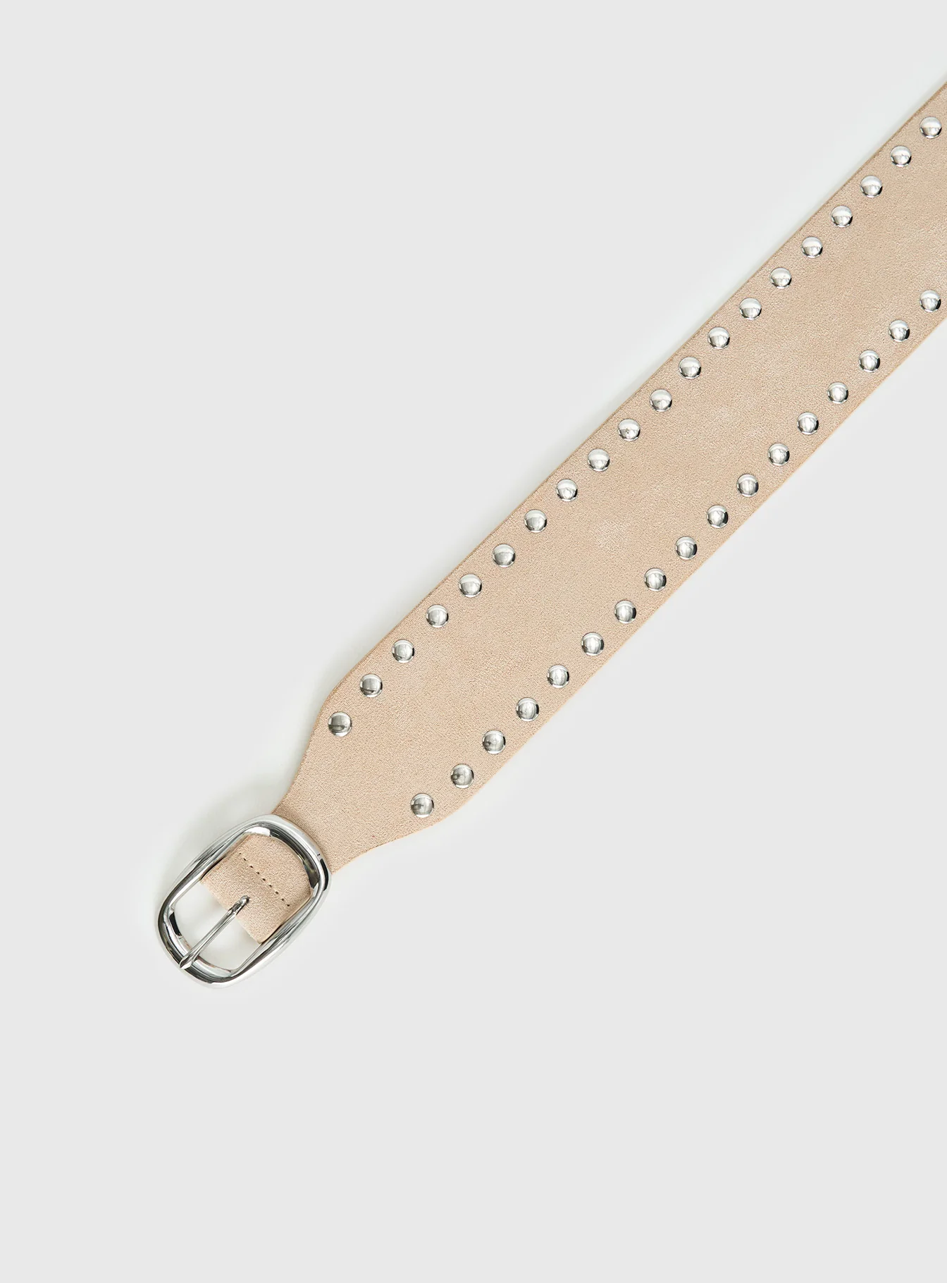 Spheres Stud Belt Beige / Silver