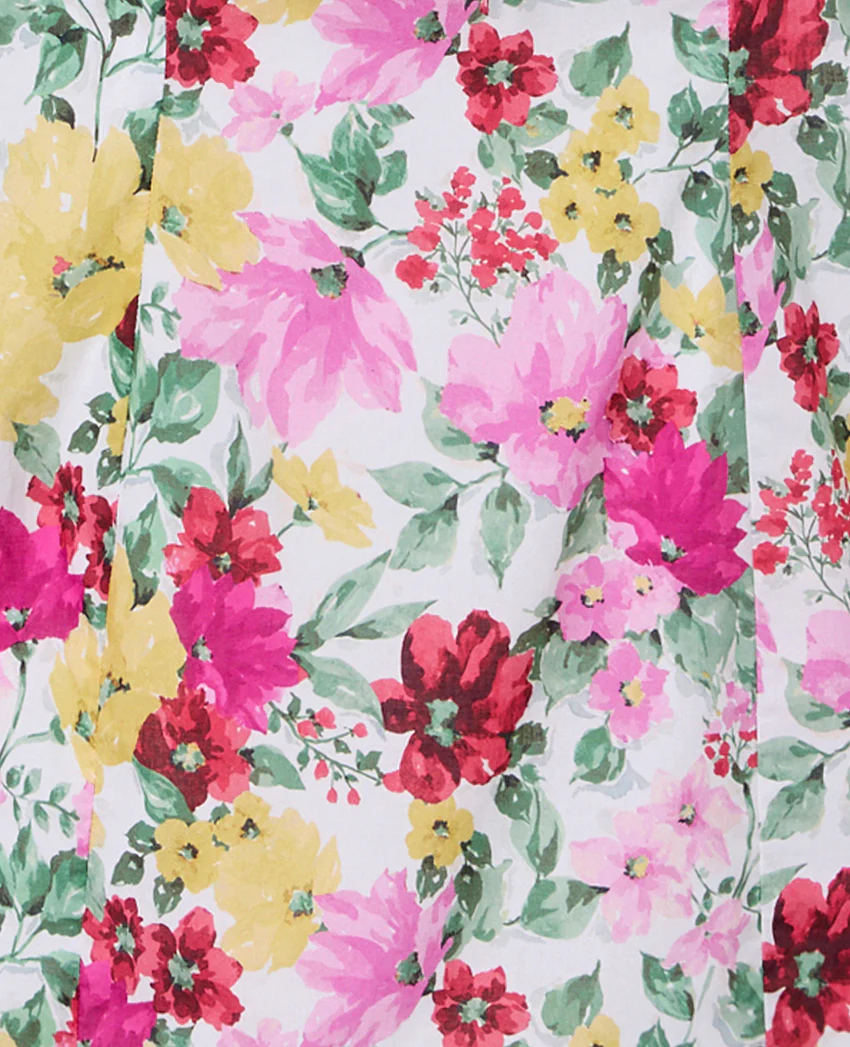 Pimkie Robe courte manches ballons motif fleurs