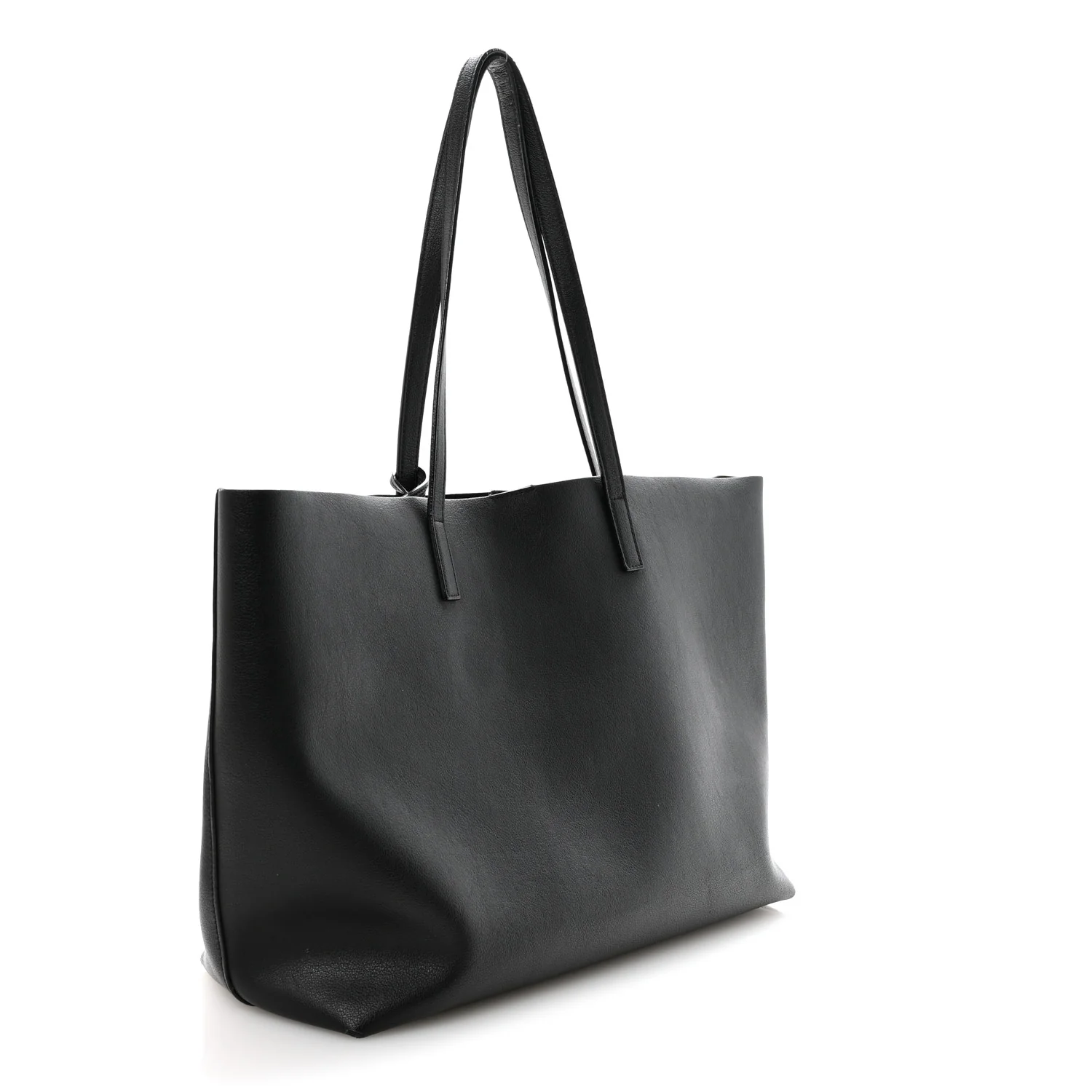 Calfskin Large Shopping Tote Black - Top Club