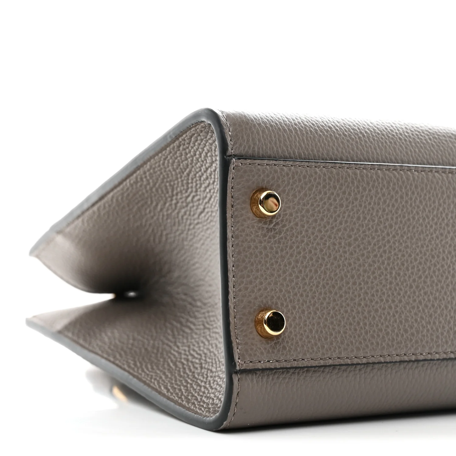 Grainy Calfskin Virtus Top Handle Tote Grey - Top Club