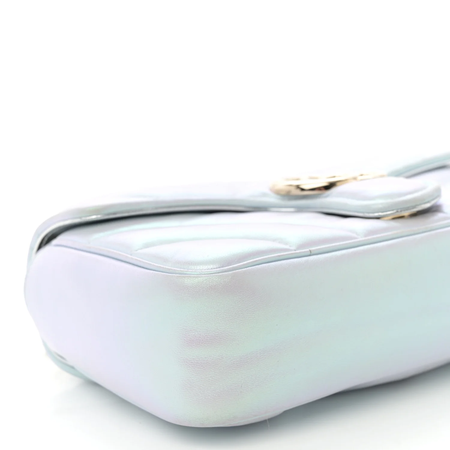 Iridescent Nappa Chevron Matelasse Small GG Marmont Shoulder Bag Iridescent Snow Light Blue - Top Club