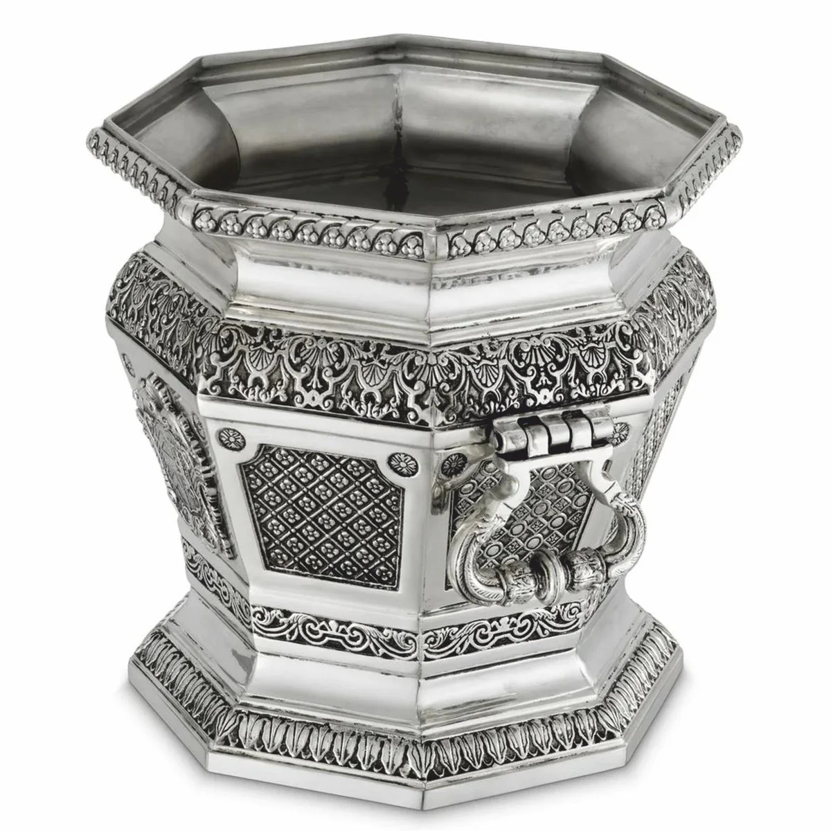 Luxury Baroque Deco Wine Cooler Antique Silver H. 30 cm - Hotel Deco