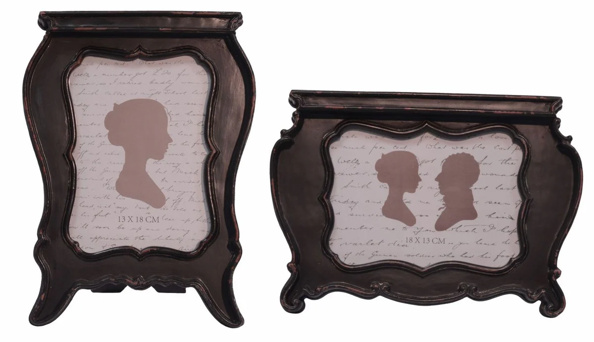 Baroque style picture frame set of 2 antique black - baroque decoration