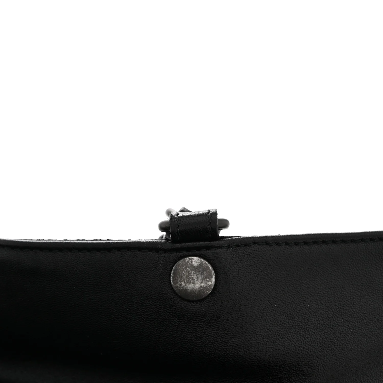 Nappa Intrecciato Flat Shoulder Bag Black - Top Club