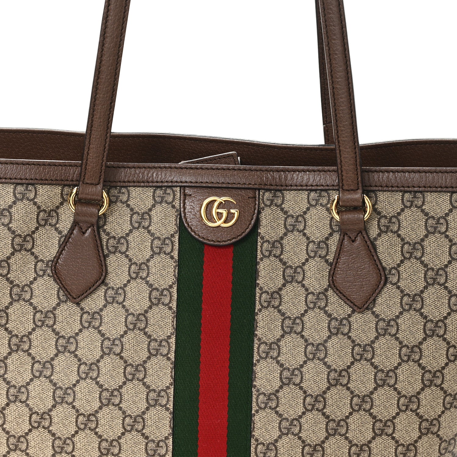 GG Supreme Monogram Medium Ophidia Shopping Tote  Brown - Top Club