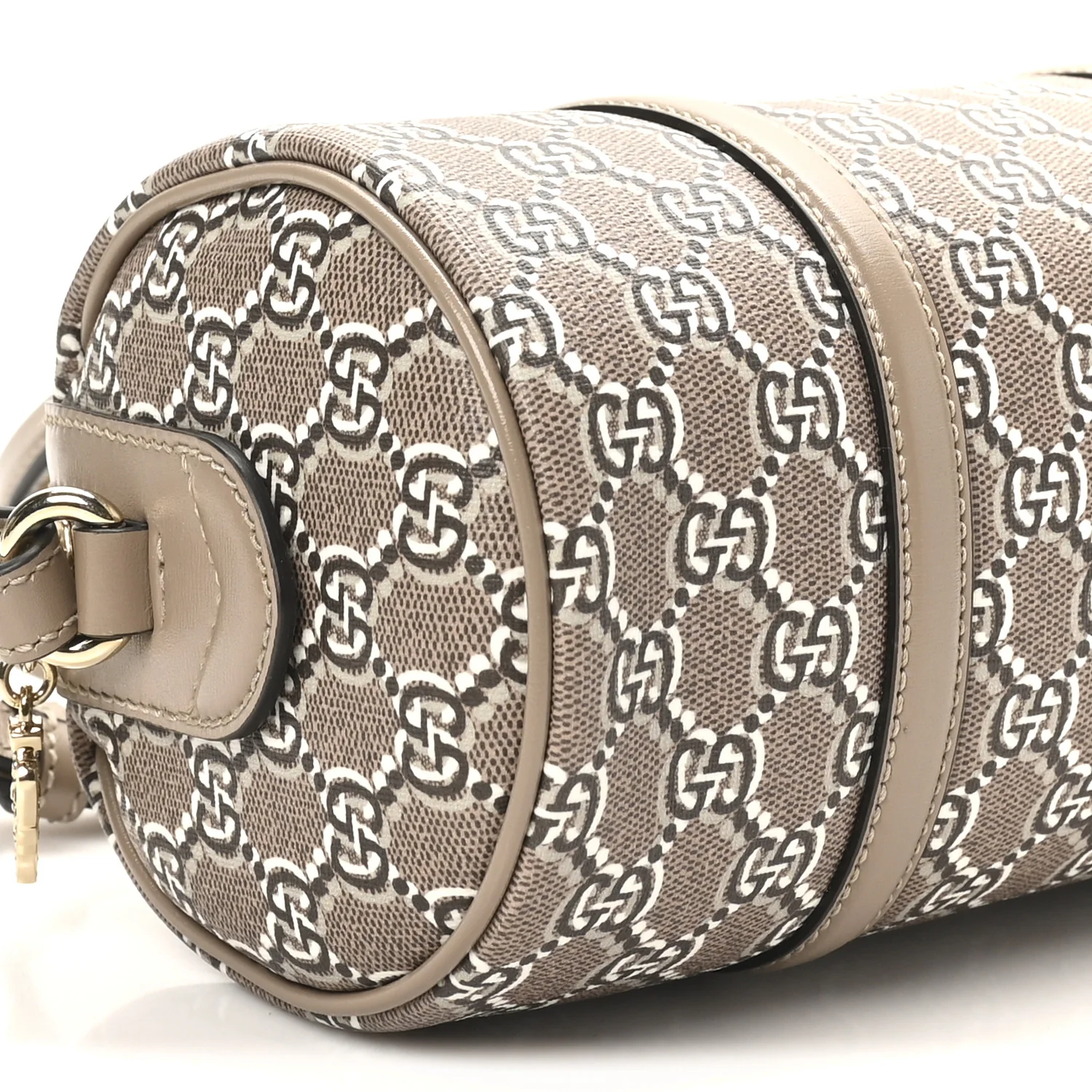 GG Shadow Monogram Ophidia Top Handle Bowler Bag Taupe - Top Club