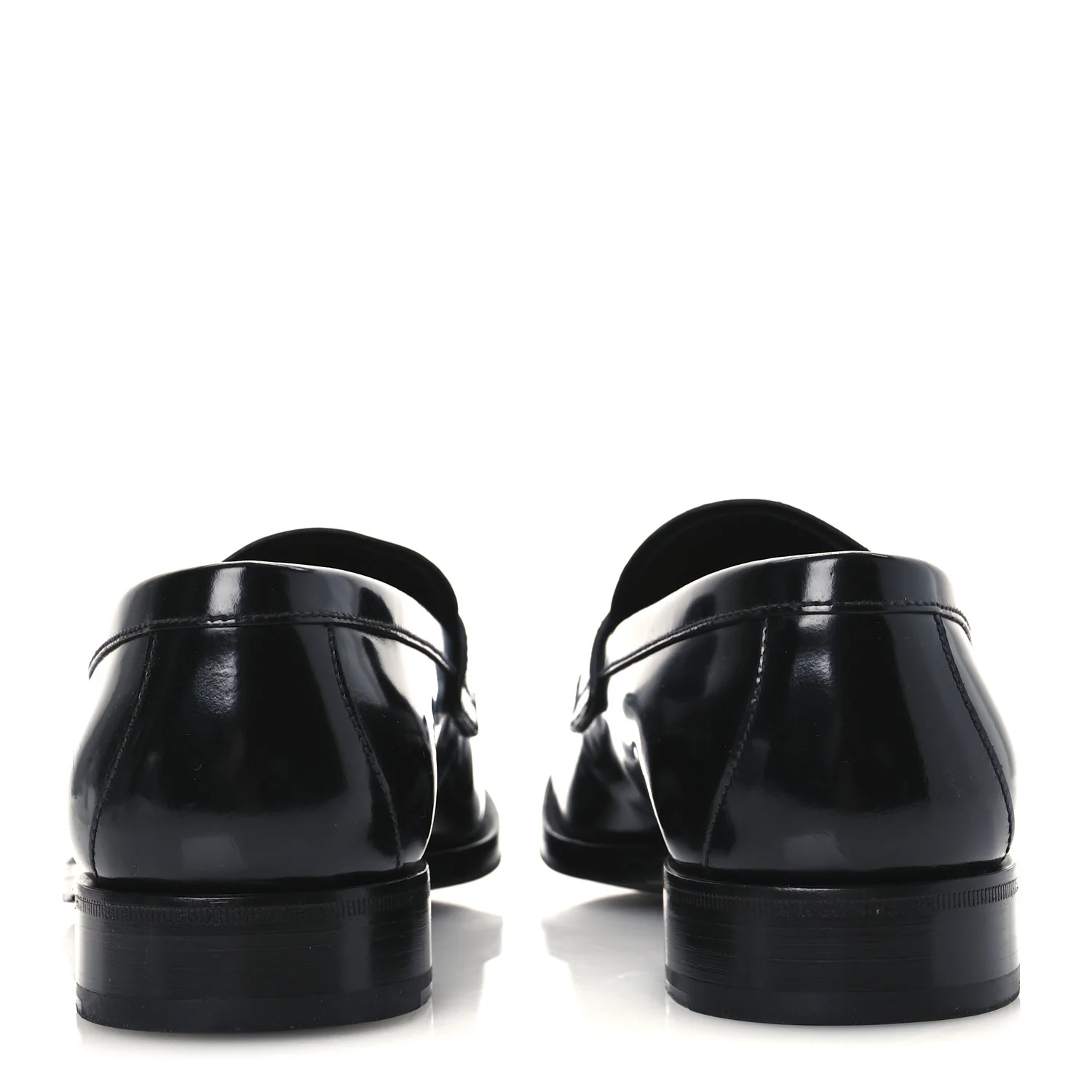 Spazzolato Fume Metal Triangle Logo Mens Loafers 8.5 Black - Top Club