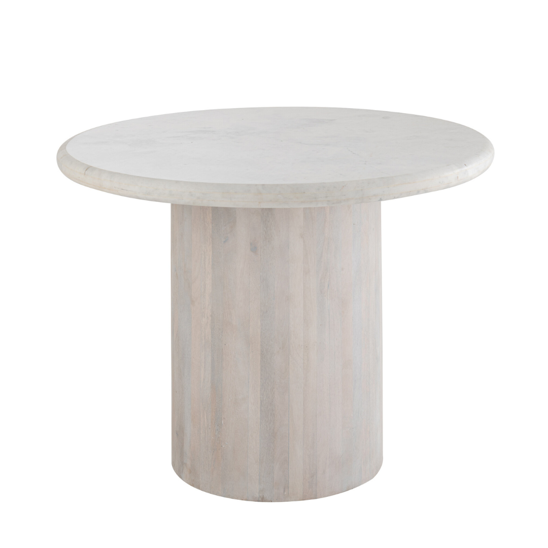 Eettafel Marmer Ø102 cm Off-White