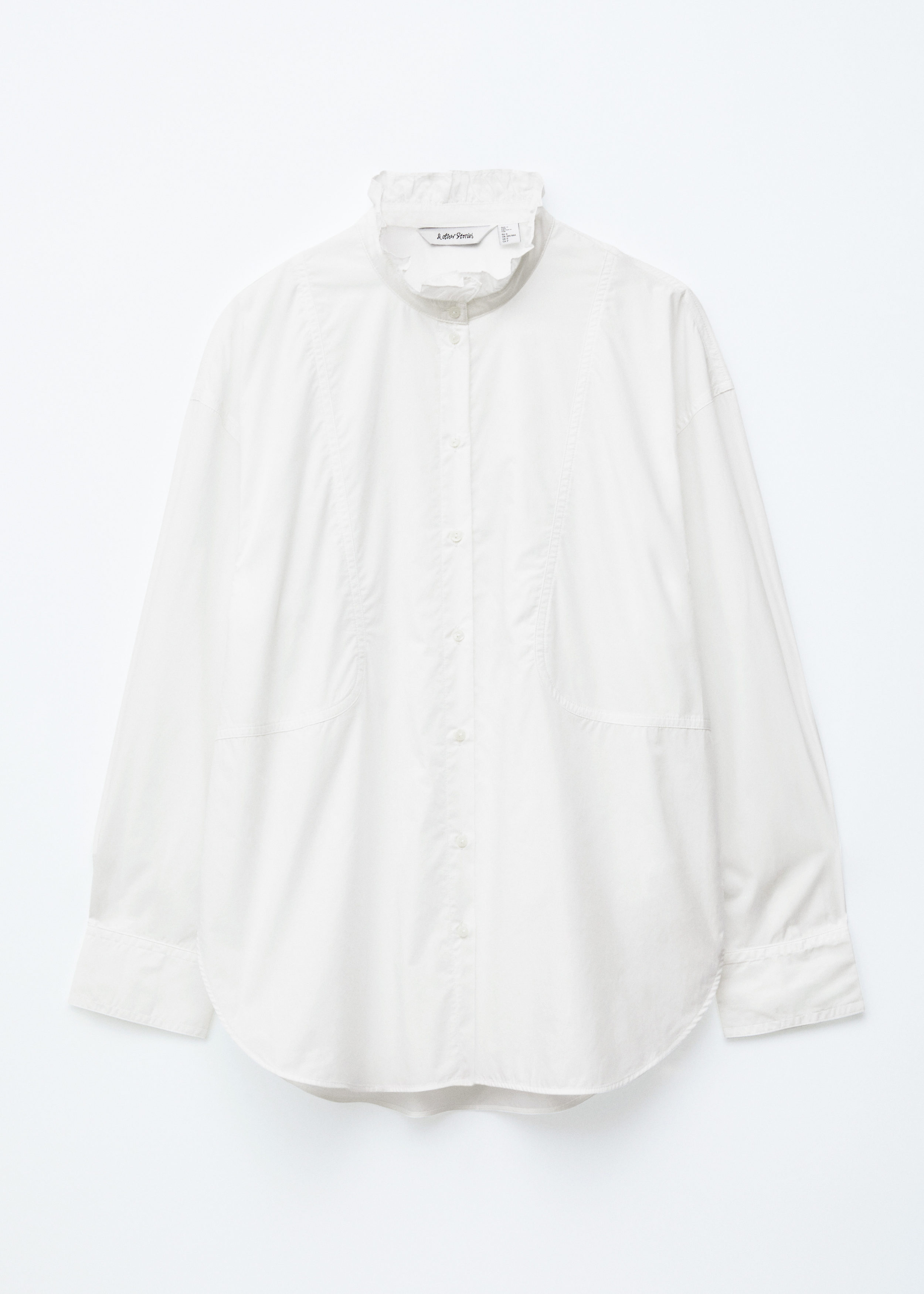 & Other Stories LONG STAND-COLLAR COTTON SHIRT