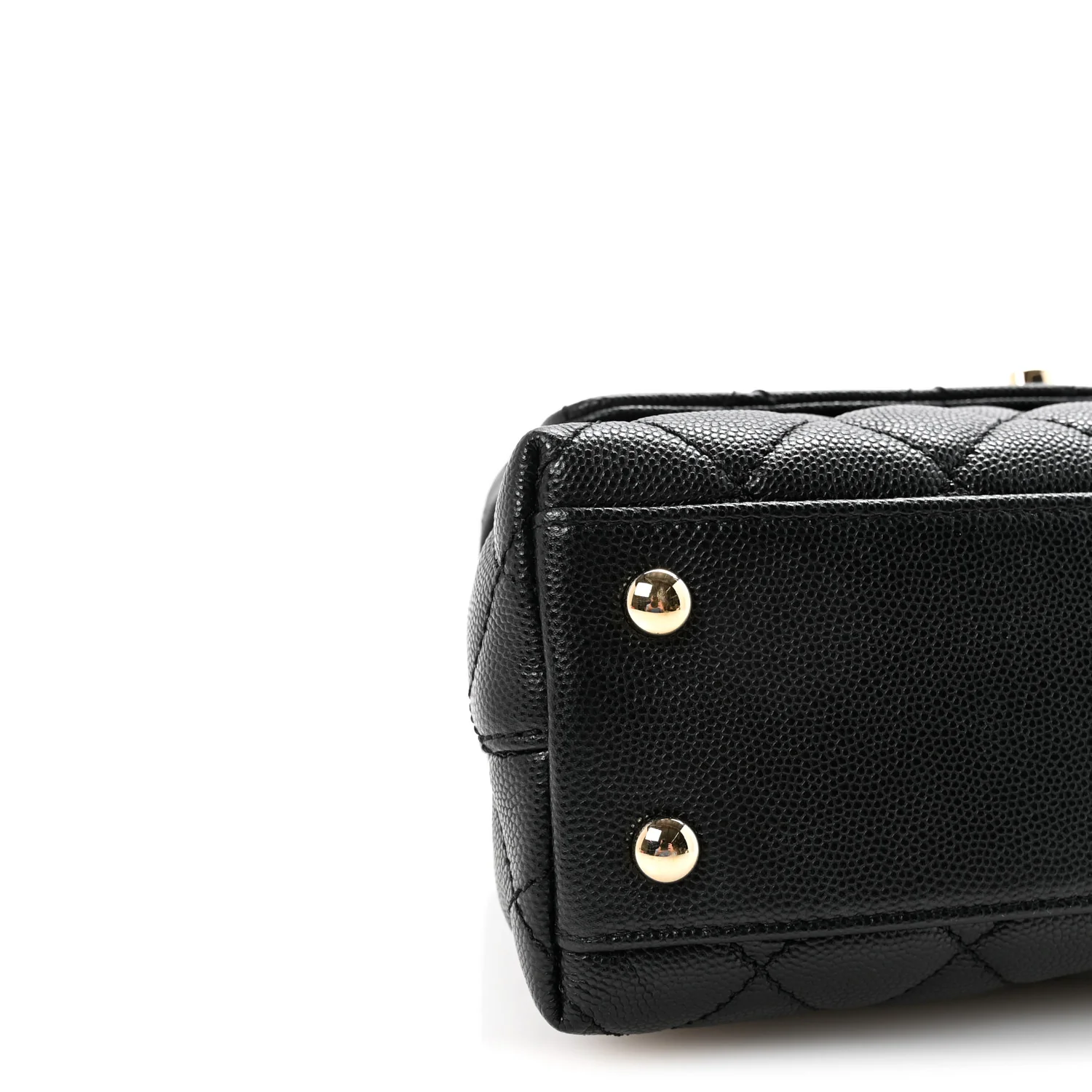 Caviar Quilted Mini Coco Handle Flap Black - Top Club