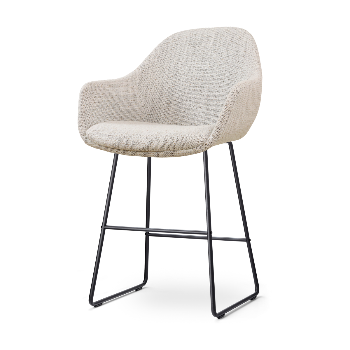 Barkruk Nino-Mae grijs beige gemêleerd zwart onderstel 65 cm