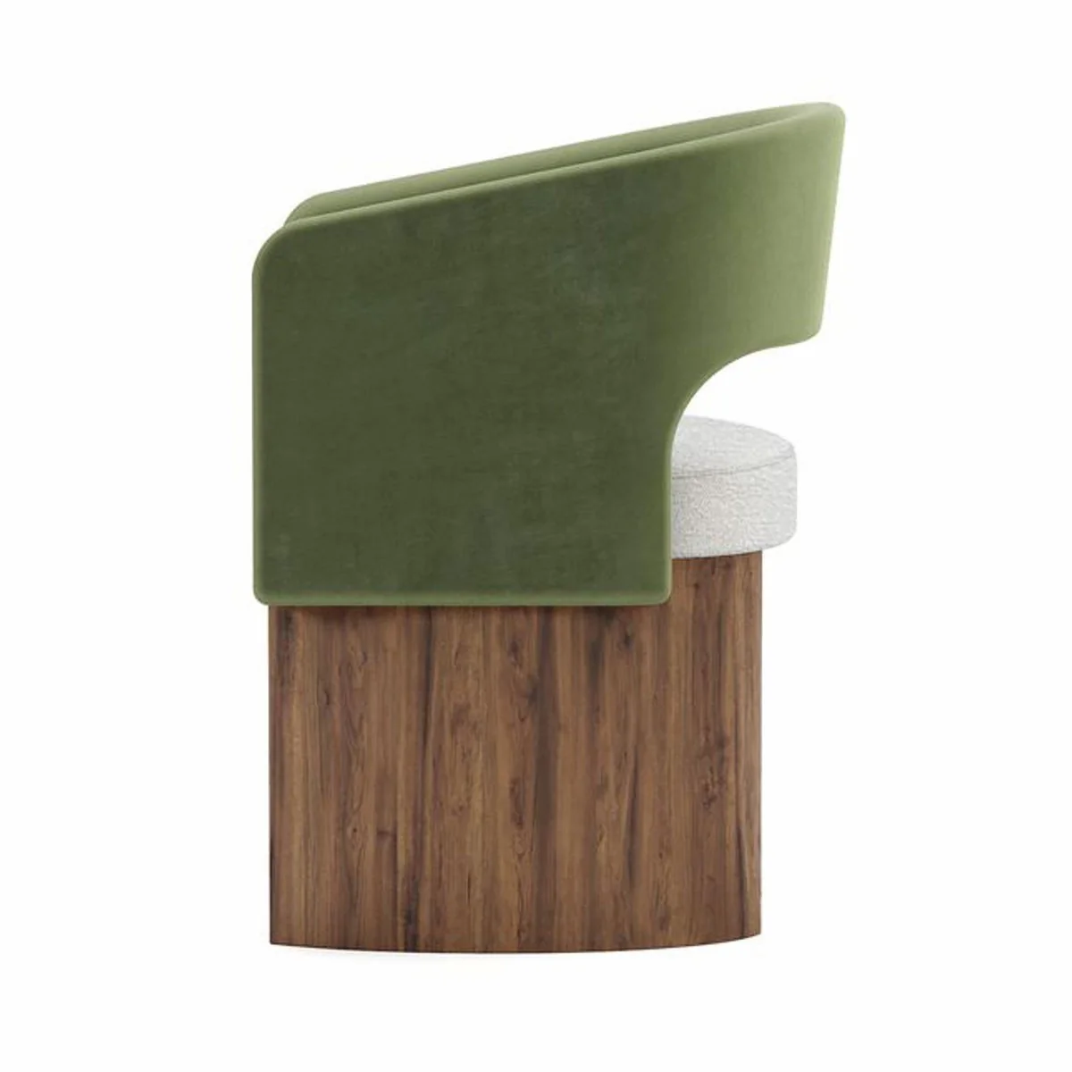 Luxury dining room chair with armrests green / white / brown - premium quality
