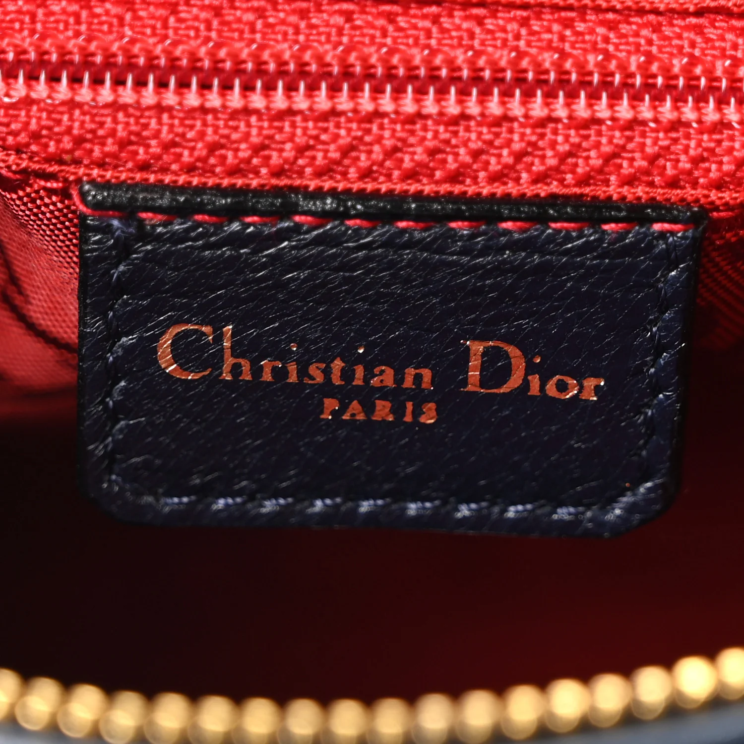 Lambskin Cannage Medium Lady Dior Navy Blue - Top Club