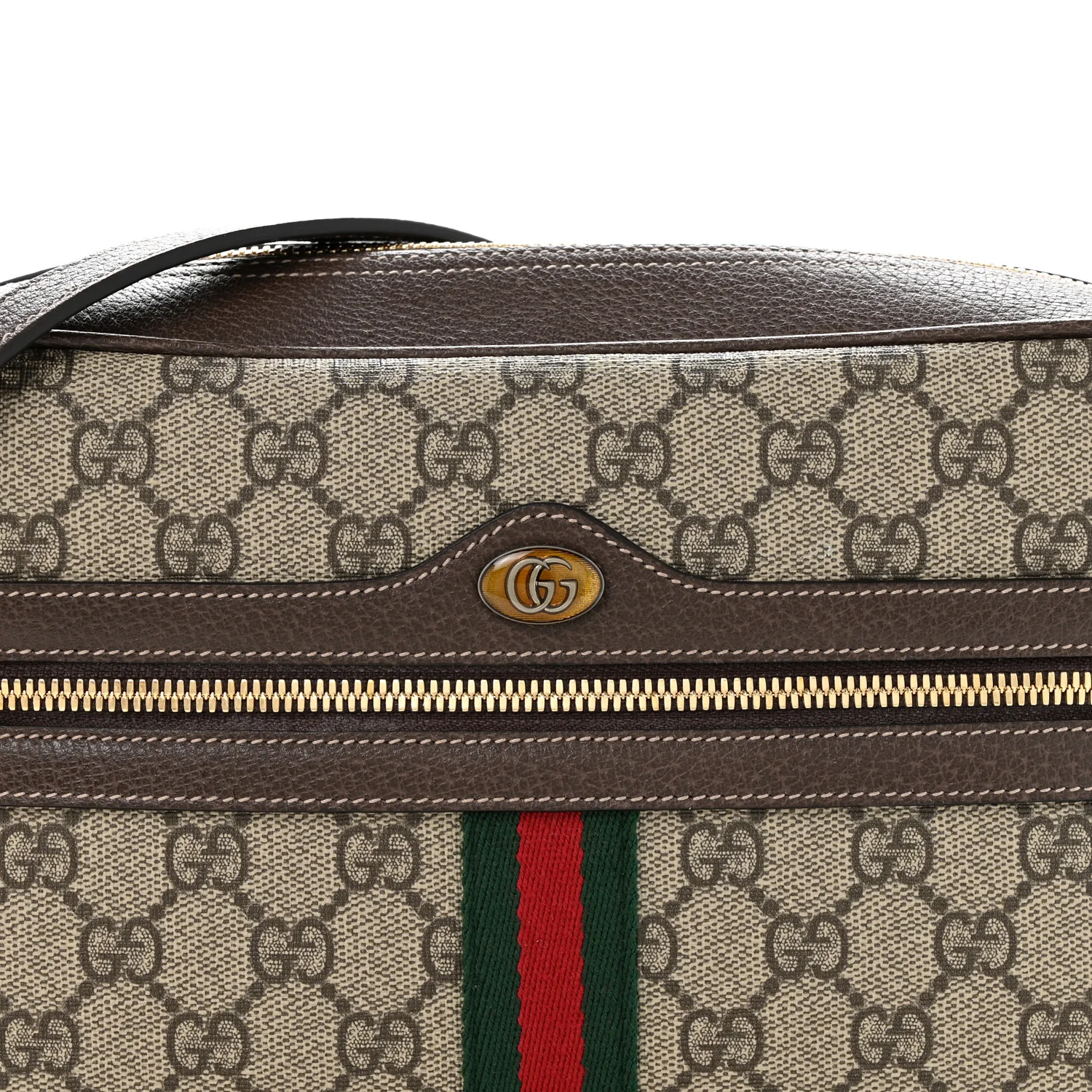 GG Supreme Monogram Web Small Ophidia Shoulder Bag Brown - Top Club