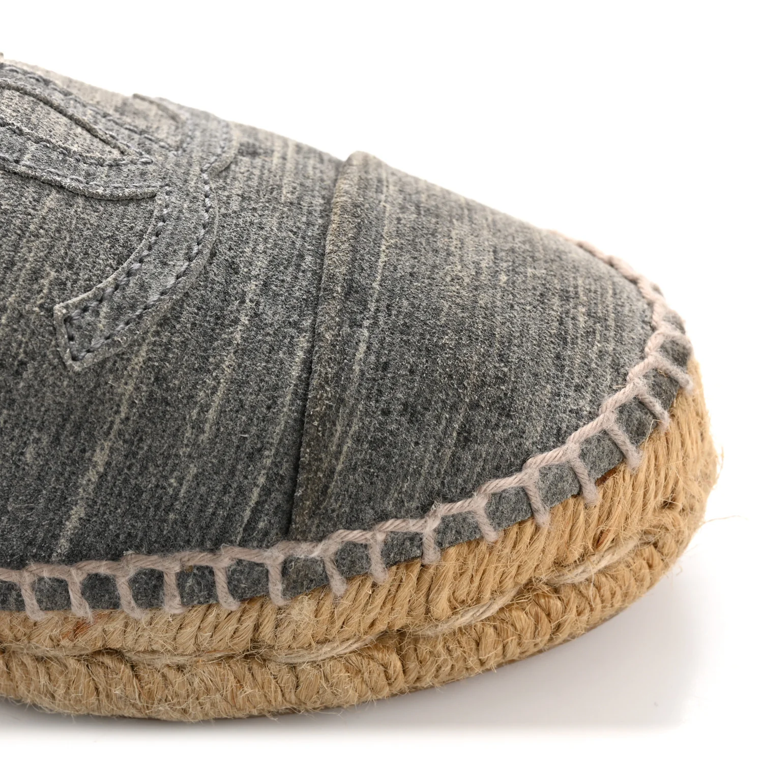 Striated Suede Espadrilles 37 Dark Grey - Top Club