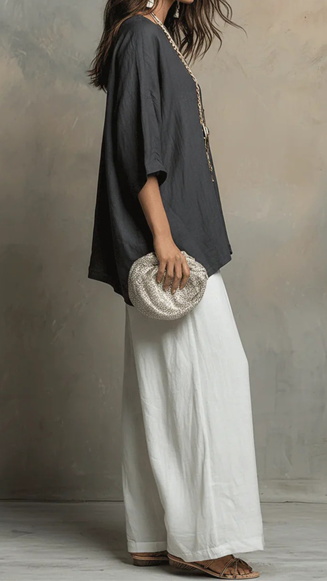 Cozy Cotton-linen Irregular Top And Wide-leg Pants Two-piece Set - Nordfashionstorm - Women's Clothing, Fashion for You - Nordfashionstorm.com