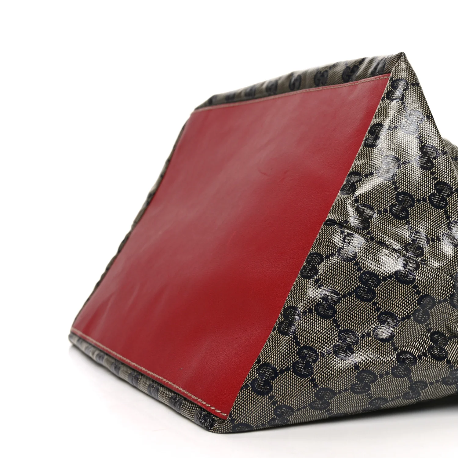Crystal Monogram Large Web Handle Bucket Tote Red - Top Club