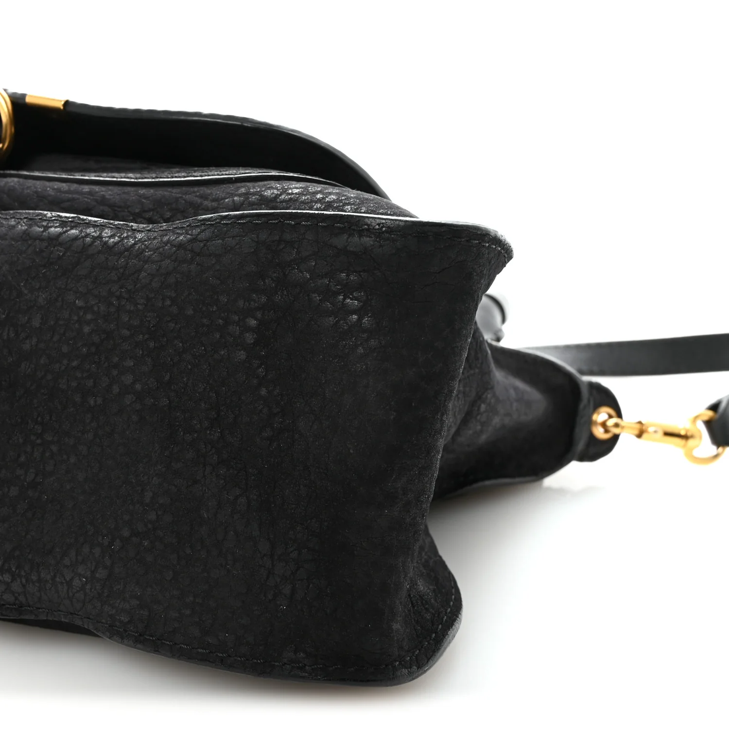 Nubuck Calfskin Medium Marcie Satchel Black - Top Club