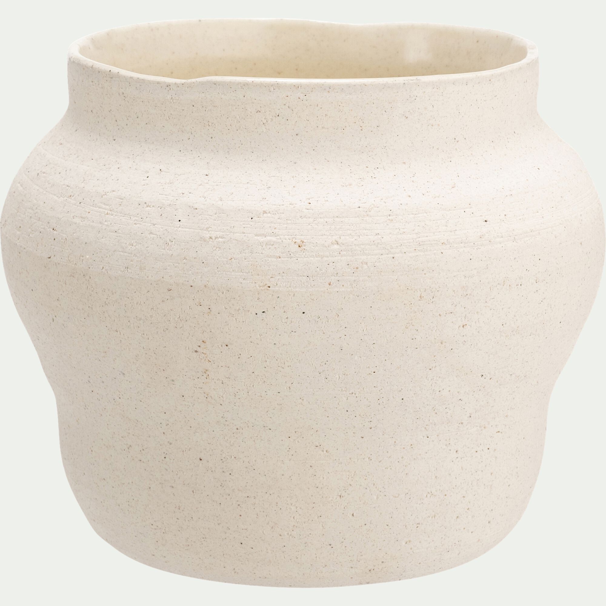 LOSSE - Vase classique en grès moucheté H16cm - blanc