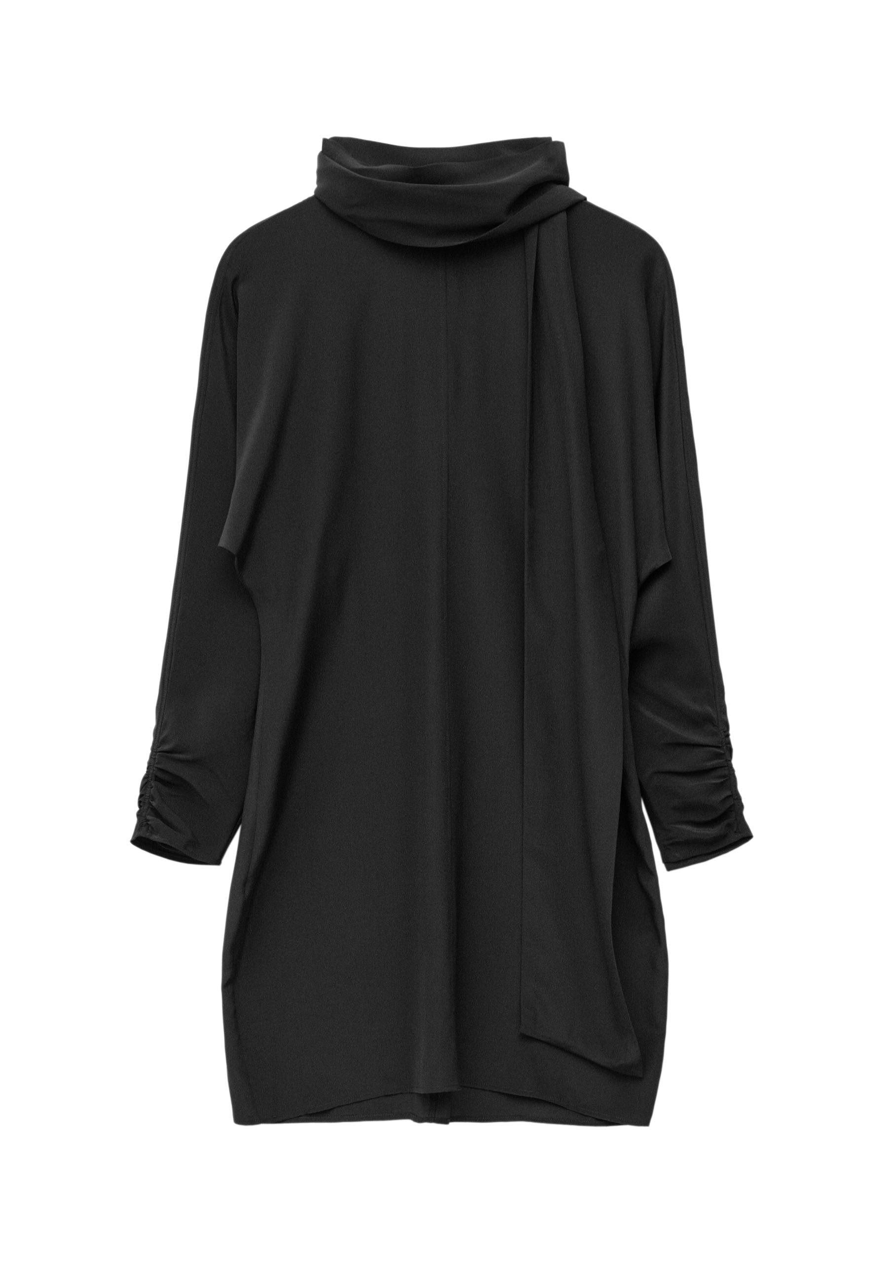 & Other Stories BOW-COLLAR SILK MINI DRESS