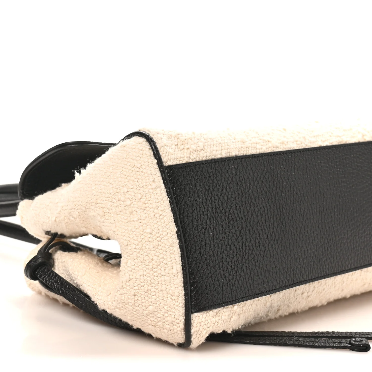 Grained Calfskin Boucle Urban Essentials Small Shopping Bag Black Ivory - Top Club