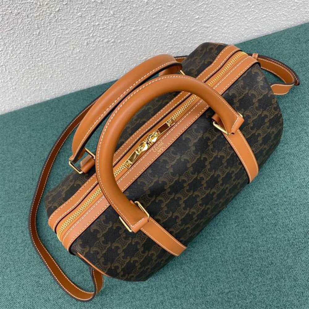 CELINE Large Boston IN Triomphe Canvas and calfskin - Top Club