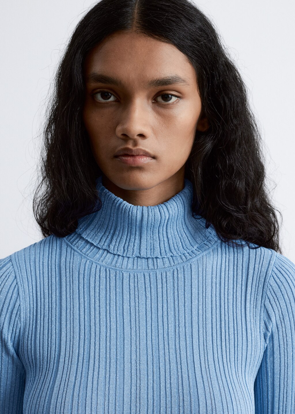 & Other Stories RIB-KNIT LUREX TURTLENECK