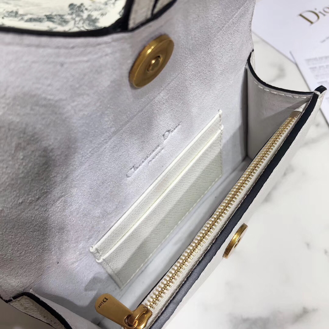D White Calfskin Saddle Belt Bag - Top Club