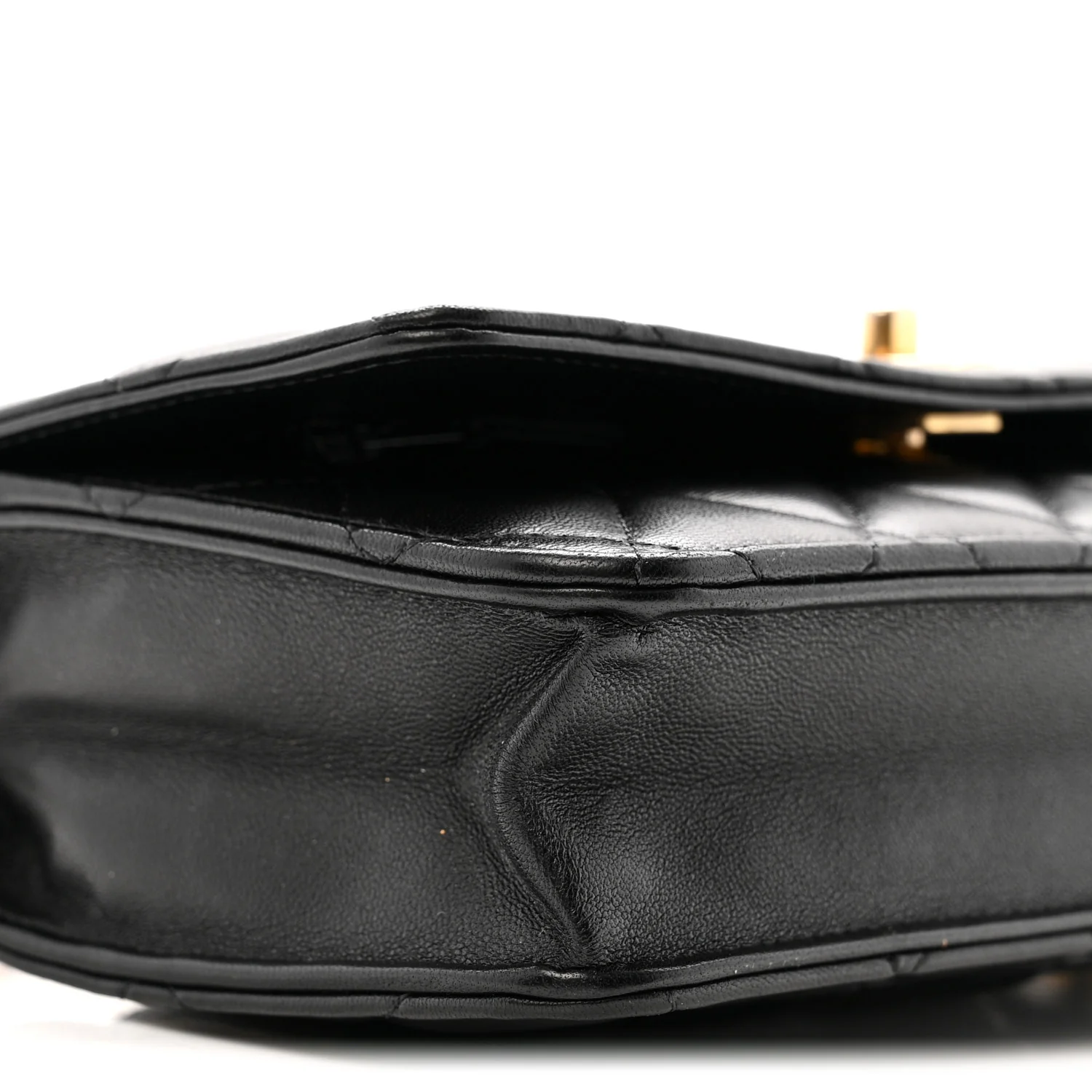 Lambskin Quilted CC Pearl Crush Wallet on Chain WOC Black - Top Club