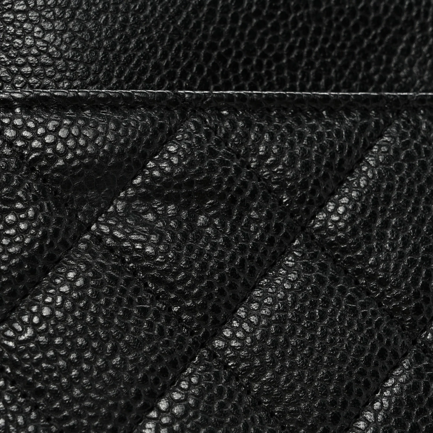 Caviar Quilted Wallet On Chain WOC Black - Top Club