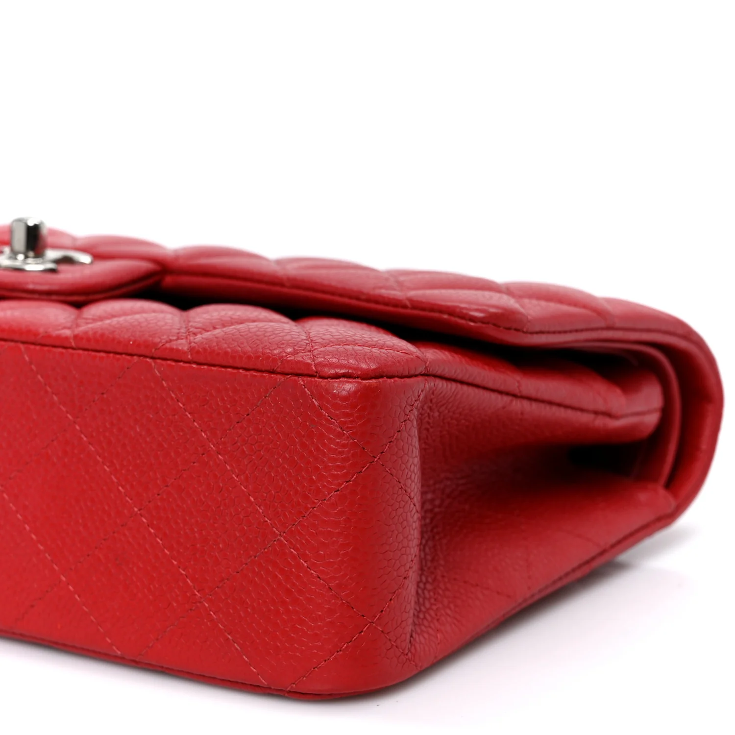 Caviar Quilted Medium Double Flap Red - Top Club