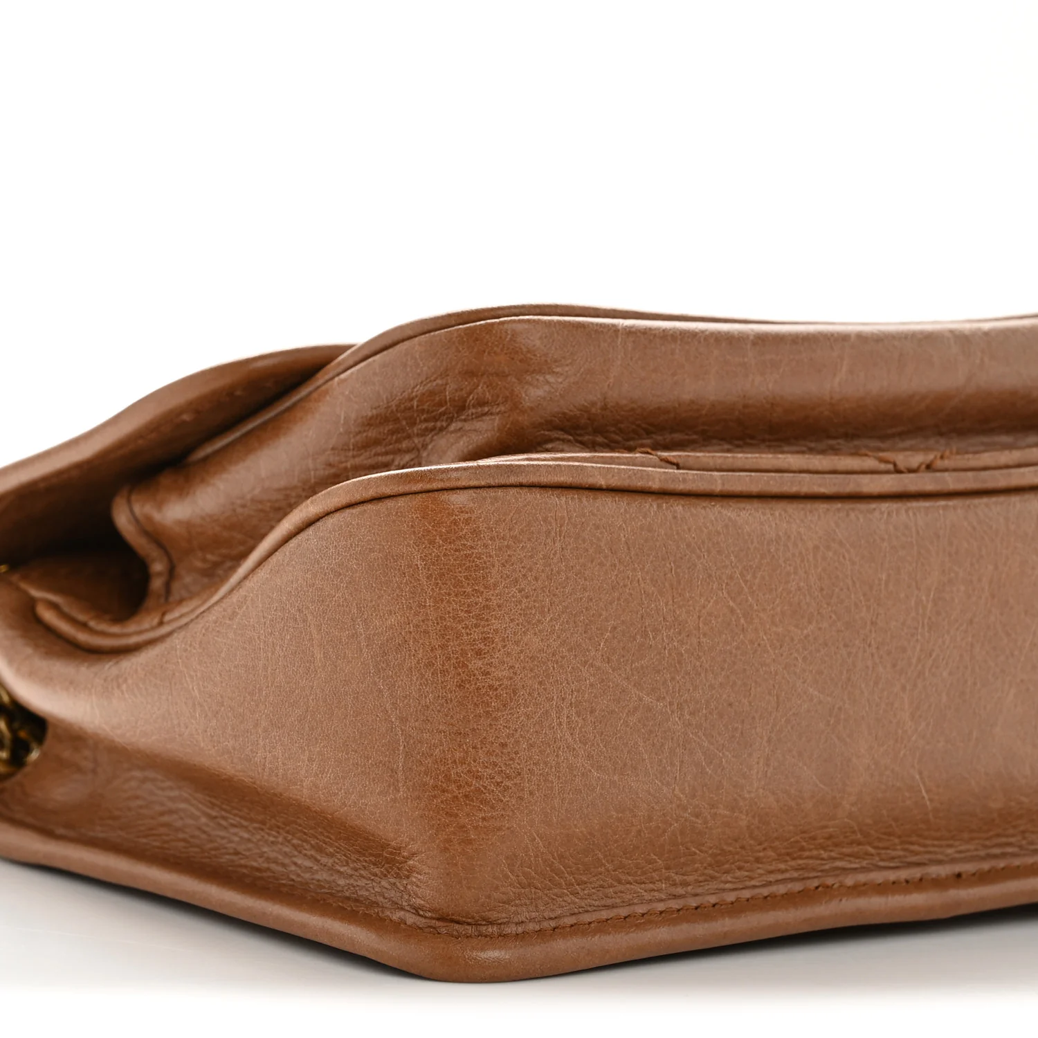 Crinkled Calfskin Matelasse Monogram Baby Niki Chain Satchel Light Caramel - Top Club