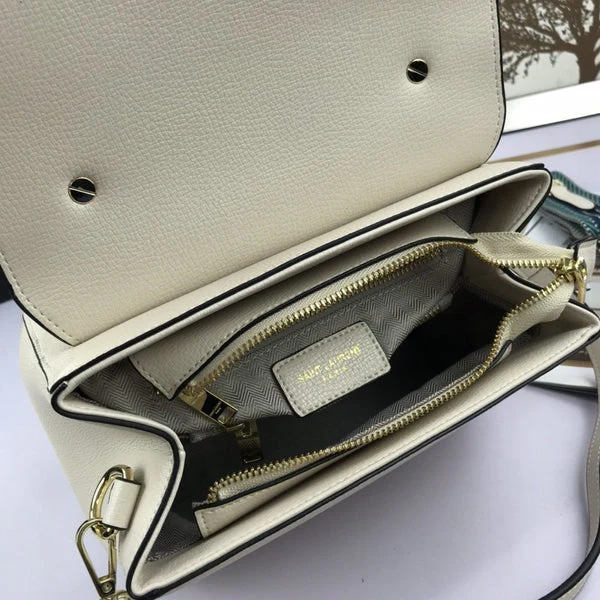 YSL original leather women's shoulder bag in White - Top Club