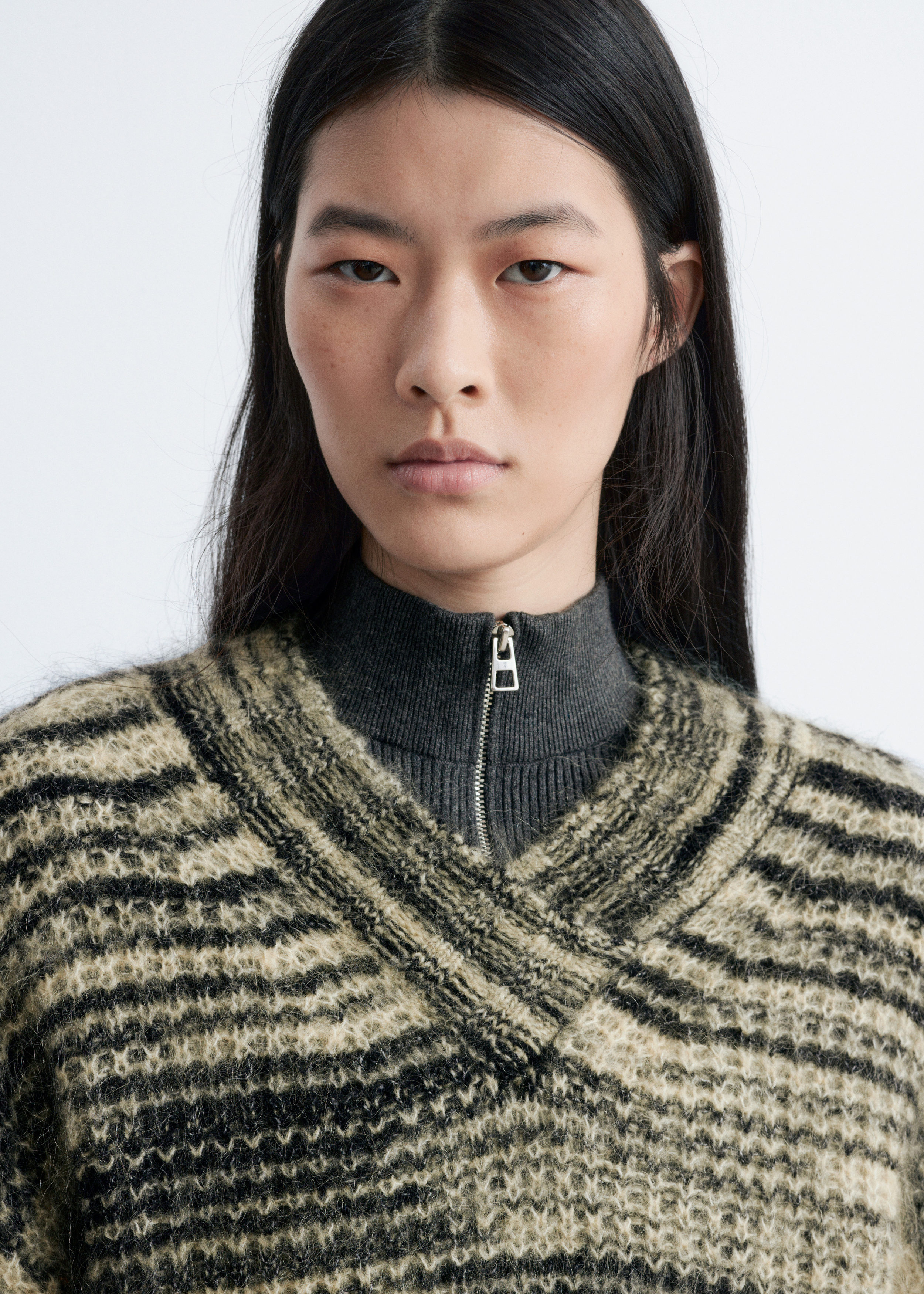& Other Stories MOHAIR-BLEND V-NECK JUMPER
