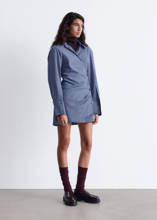 & Other Stories WRAP SHIRT MINI DRESS