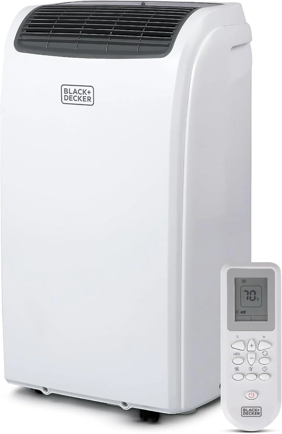 BLACK+DECKER Smart Portable Air Conditioner, 12,000 BTU for Rooms up to 550 Sq. Ft., Smart Portable AC with Follow Me Remote and Window Kit, BPACT12WT, White