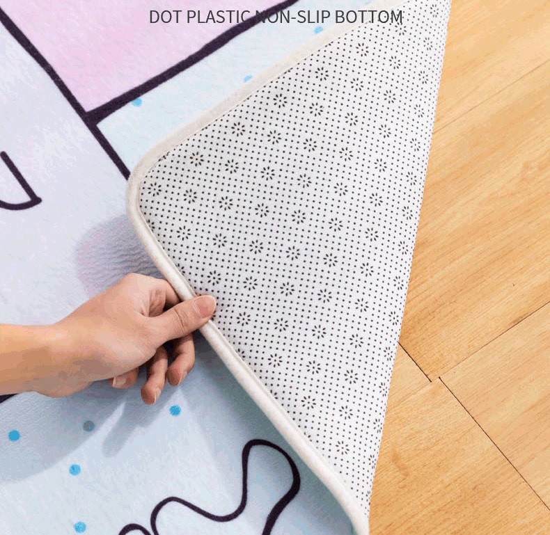 Short Plush Thicker Sponge Interlayer Bedside Fur Flooring Carpet Rug Children Bedroom Kids Floor Mats for Home Decor