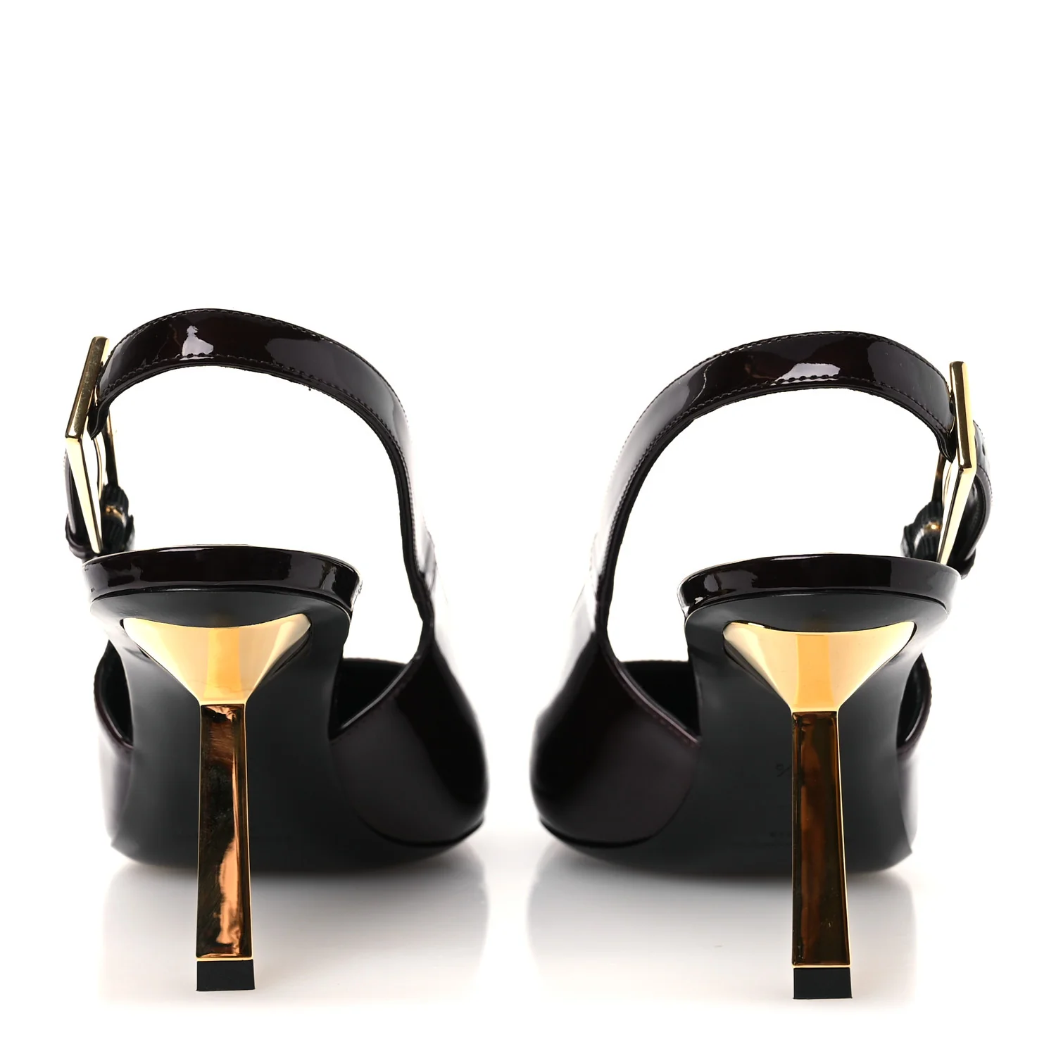 Vernice Gloss Lee 75 Slingback Pumps 38.5 Marron Glac茅 - Top Club