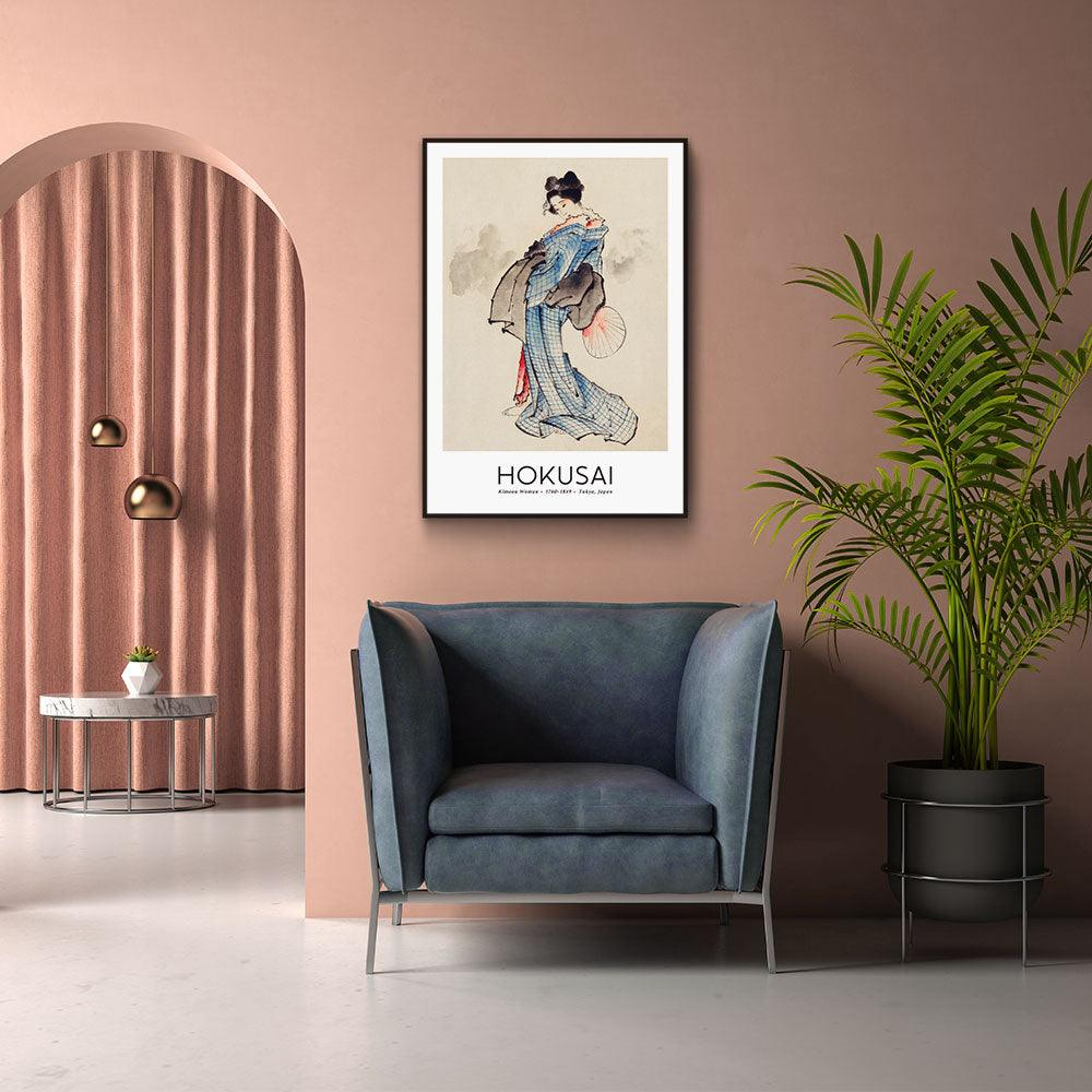 Walljar poster ingelijst - Katsushika Hokusai - Woman Poster ingelijst - 70 x 100 cm