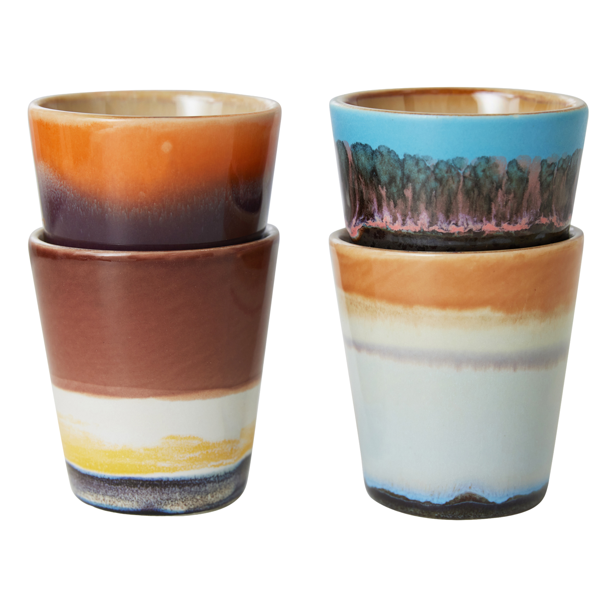 Servies 70's Ceramics Ristretto mok Solar - set van 4
