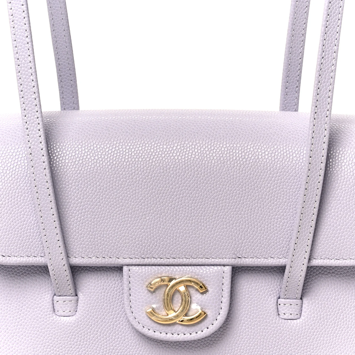 Shiny Caviar Mini Preppy Coco Shoulder Bag Purple - Top Club