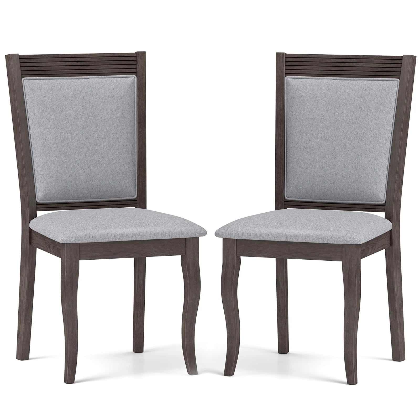 BEFOUNDLOVELY Wood Dining Chairs Set of 2/4, Farmhouse Upholstered Kitchen Chairs w/Rubber Wood Frame, Padded Seat, High Backrest