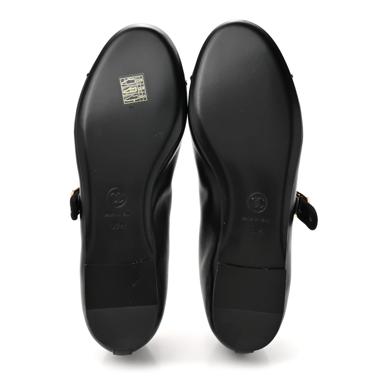 Lambskin Mary Jane Flats 38.5 Black - Top Club