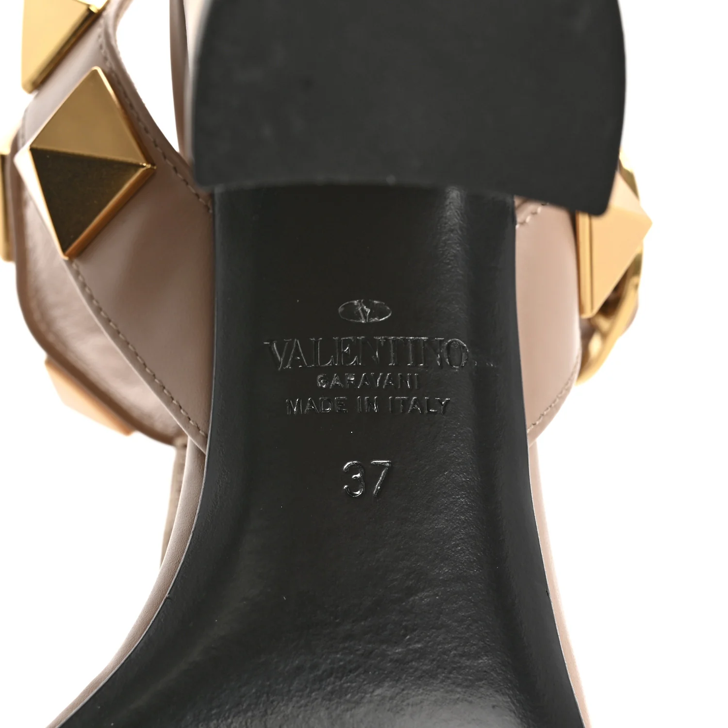 Calfskin Roman Stud 90mm Sandals 37 Rose Cannelle - Top Club