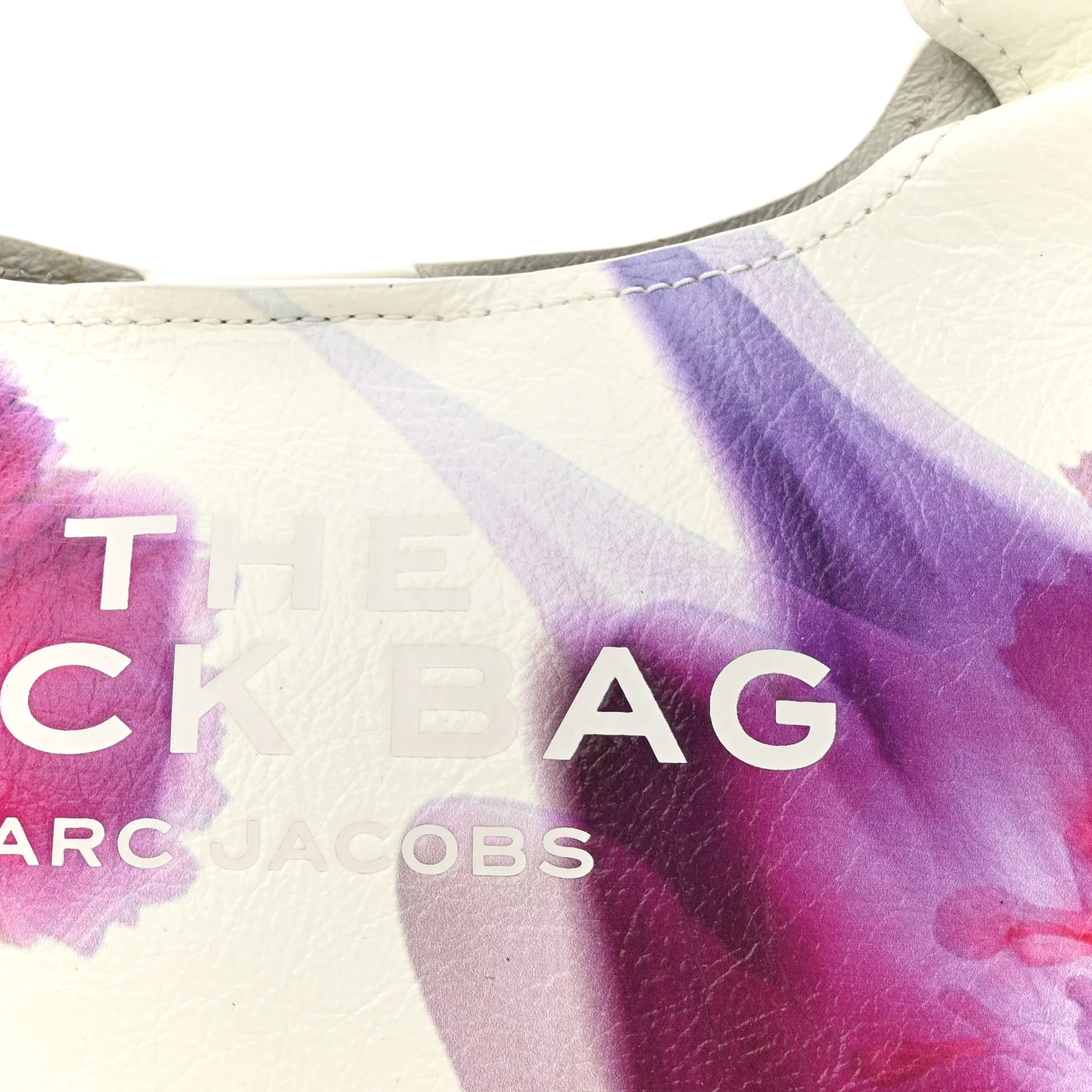 Crinkled Calfskin Future Floral Mini The Sack Bag White Multicolor - Top Club