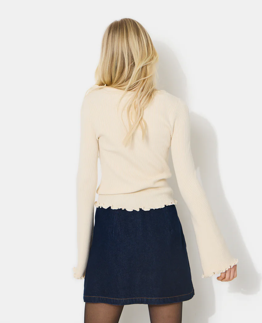 Pimkie Gilet maille côtelée avec volants et bords ondulés